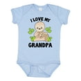 thumbnail image 1 of Inktastic Cute Sloth I Love My Grandpa with Green Leaves Boys or Girls Baby Bodysuit, 1 of 5