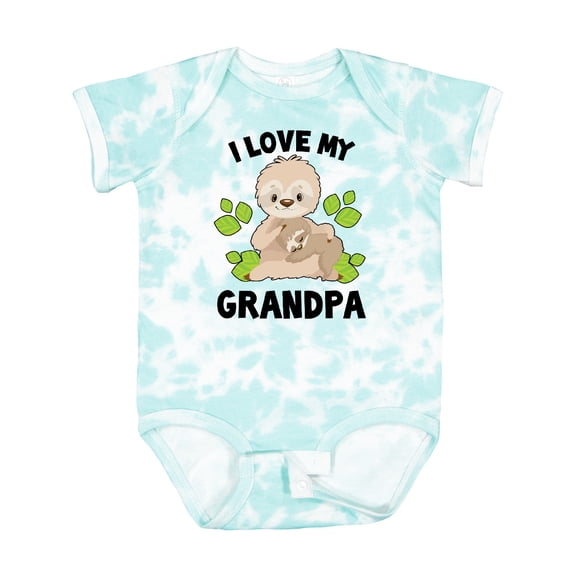 Inktastic Cute Sloth I Love My Grandpa with Green Leaves Boys or Girls Baby Bodysuit