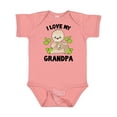 thumbnail image 1 of Inktastic Cute Sloth I Love My Grandpa with Green Leaves Boys or Girls Baby Bodysuit, 1 of 5