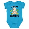 thumbnail image 1 of Inktastic Cute Sloth I Love My Grandpa with Green Leaves Boys or Girls Baby Bodysuit, 1 of 5
