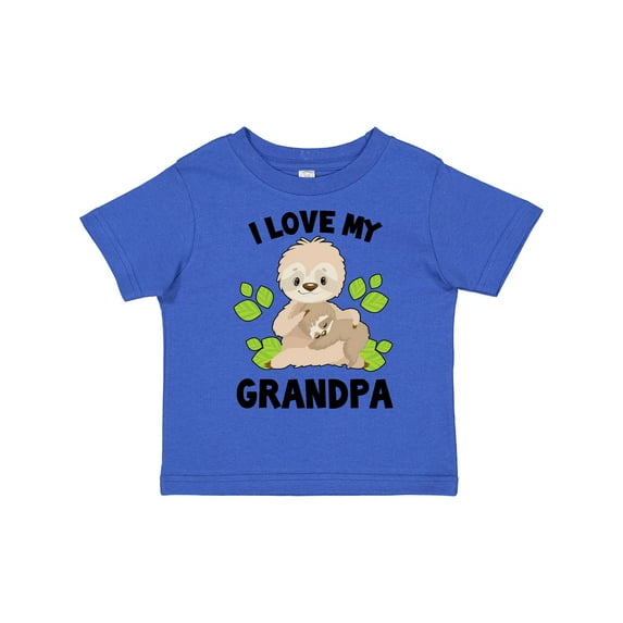 Inktastic Cute Sloth I Love My Grandpa with Green Leaves Boys or Girls Toddler T-Shirt