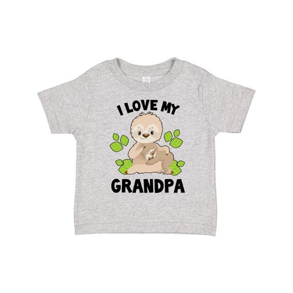 Inktastic Cute Sloth I Love My Grandpa with Green Leaves Boys or Girls Toddler T-Shirt
