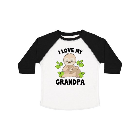 Inktastic Cute Sloth I Love My Grandpa with Green Leaves Boys or Girls Toddler T-Shirt