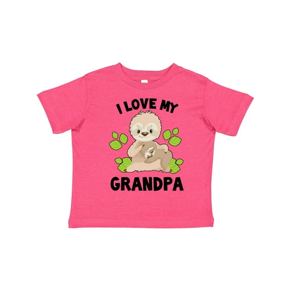 Inktastic Cute Sloth I Love My Grandpa with Green Leaves Boys or Girls Toddler T-Shirt