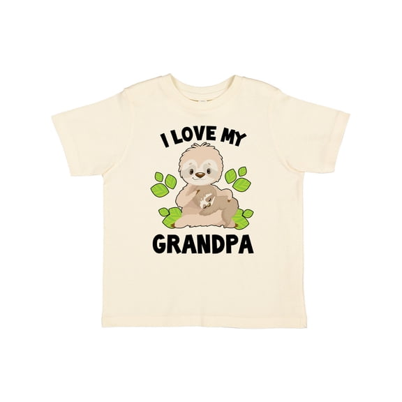Inktastic Cute Sloth I Love My Grandpa with Green Leaves Boys or Girls Toddler T-Shirt