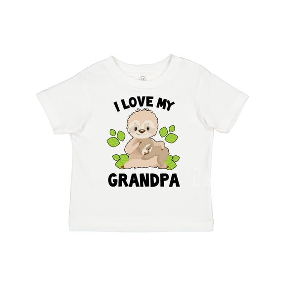 Inktastic Cute Sloth I Love My Grandpa with Green Leaves Boys or Girls Toddler T-Shirt