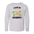 thumbnail image 1 of Inktastic Cute Sloth I Love My Grandpa with Green Leaves Long Sleeve Youth T-Shirt, 1 of 5