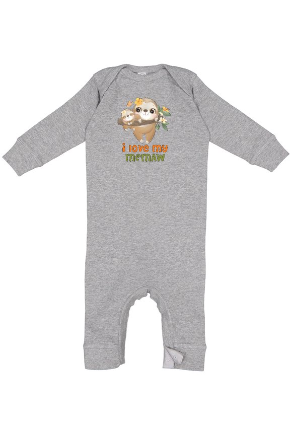 Cute Sloth I Love My Memaw Baby Romper Coveralls