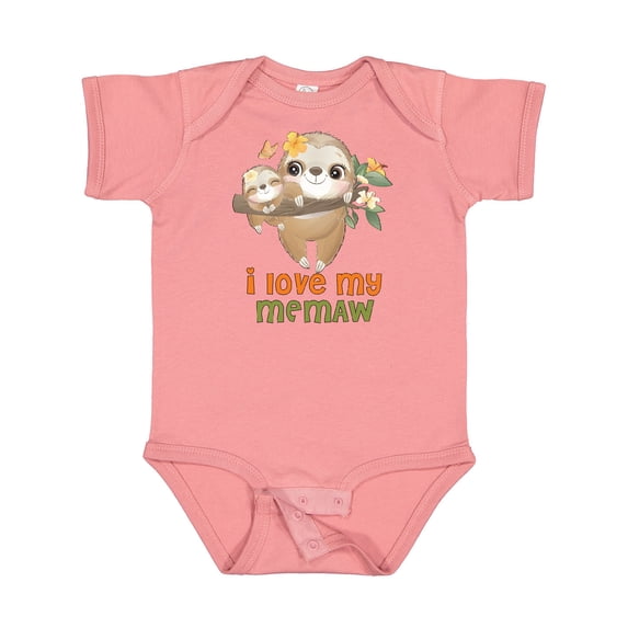 Inktastic Cute Sloth I Love My Memaw Boys or Girls Baby Bodysuit