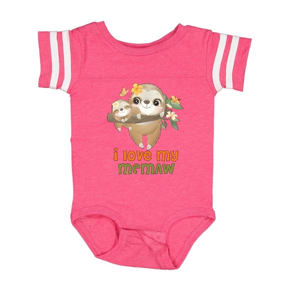 Inktastic Cute Sloth I Love My Memaw Boys or Girls Baby Bodysuit