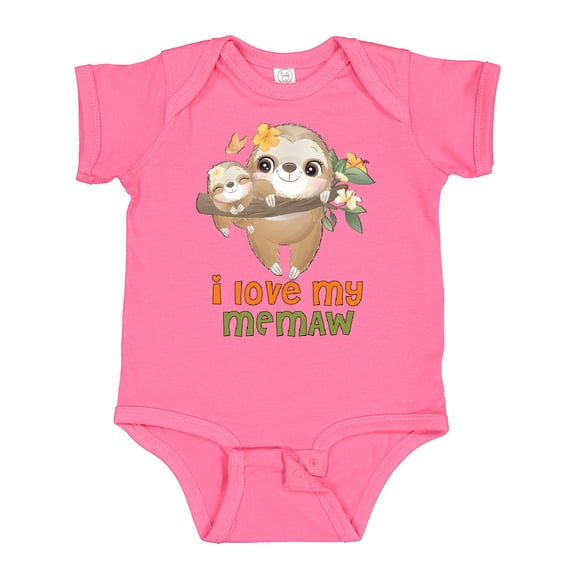 Inktastic Cute Sloth I Love My Memaw Boys or Girls Baby Bodysuit
