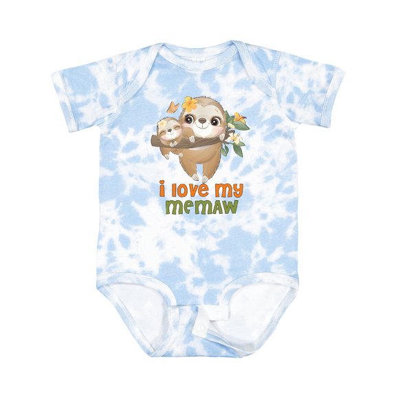 Inktastic Cute Sloth I Love My Memaw Boys or Girls Baby Bodysuit