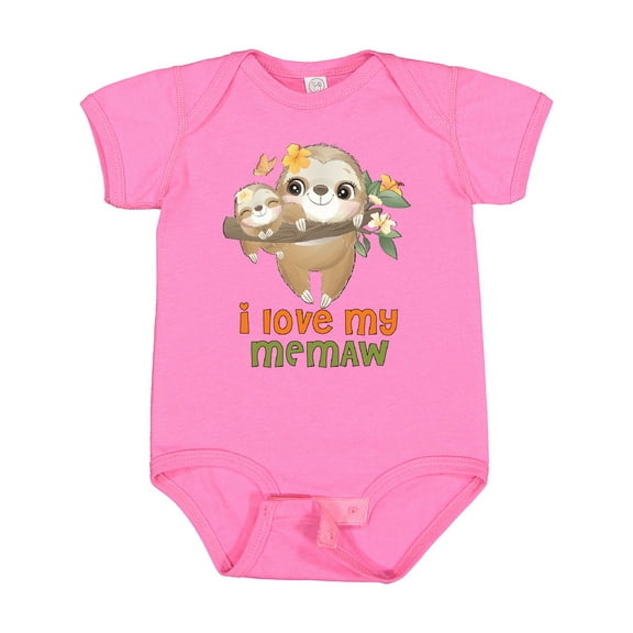 Inktastic Cute Sloth I Love My Memaw Boys or Girls Baby Bodysuit