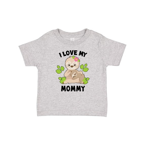 Inktastic Cute Sloth I Love My Mommy with Green Leaves Boys or Girls Baby T-Shirt