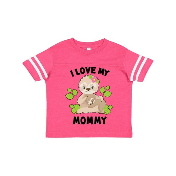Inktastic Cute Sloth I Love My Mommy with Green Leaves Boys or Girls Toddler T-Shirt