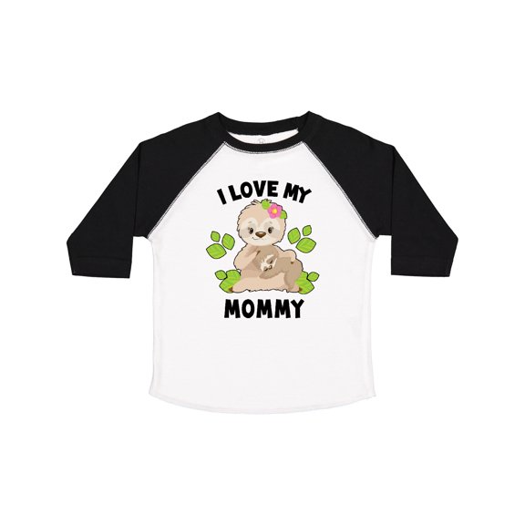 Inktastic Cute Sloth I Love My Mommy with Green Leaves Boys or Girls Toddler T-Shirt