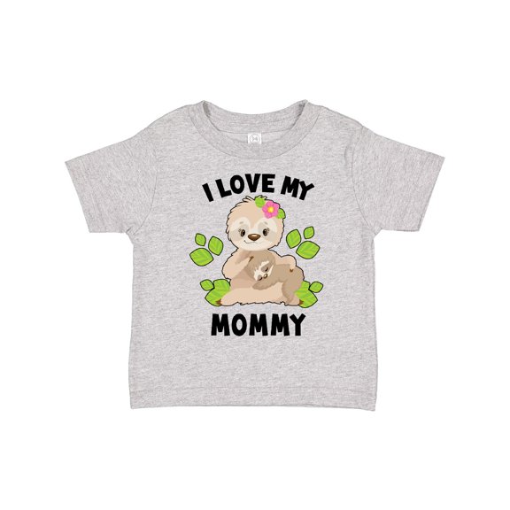 Inktastic Cute Sloth I Love My Mommy with Green Leaves Boys or Girls Toddler T-Shirt