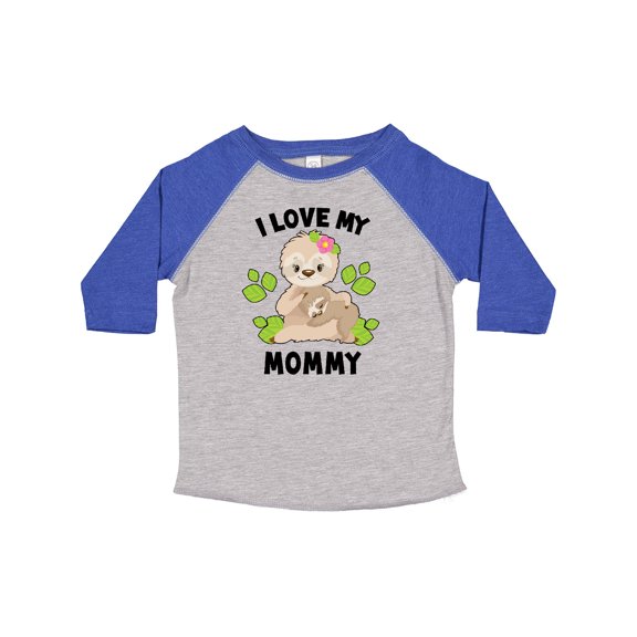 Inktastic Cute Sloth I Love My Mommy with Green Leaves Boys or Girls Toddler T-Shirt