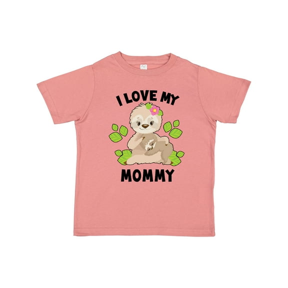 Inktastic Cute Sloth I Love My Mommy with Green Leaves Boys or Girls Toddler T-Shirt