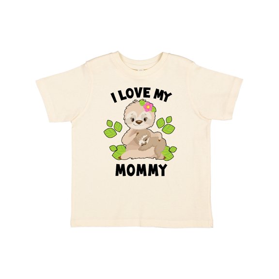 Inktastic Cute Sloth I Love My Mommy with Green Leaves Boys or Girls Toddler T-Shirt