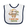 thumbnail image 1 of Inktastic Cute Sloth I Love My Nanny Boys or Girls Baby Bib, 1 of 4