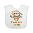 thumbnail image 1 of Inktastic Cute Sloth I Love My Nanny Boys or Girls Baby Bib, 1 of 4