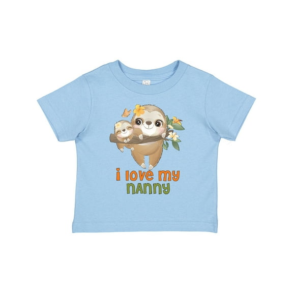 Inktastic Cute Sloth I Love My Nanny Boys or Girls Toddler T-Shirt