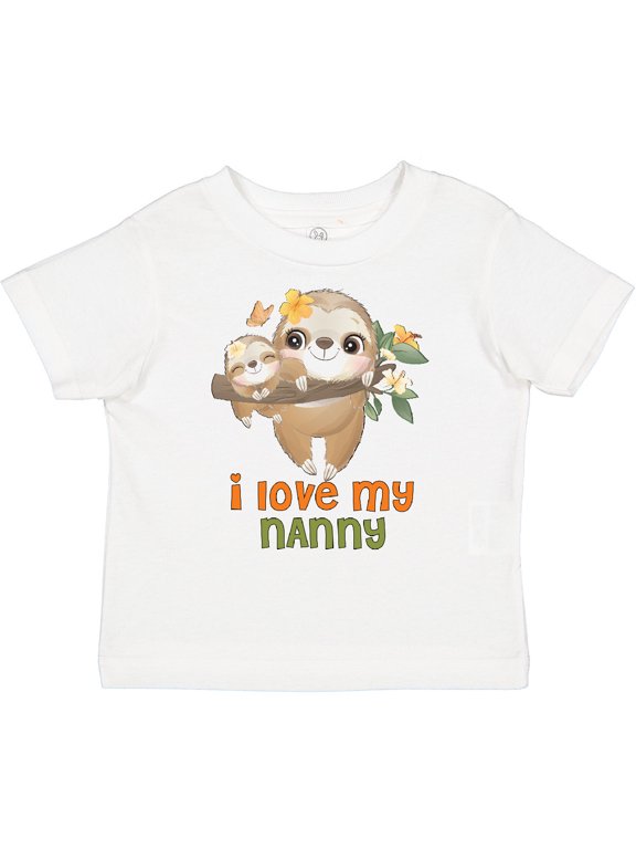 Cute Sloth I Love My Nanny Boys or Girls Toddler T-Shirt