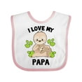 thumbnail image 1 of Inktastic Cute Sloth I Love My Papa with Green Leaves Boys or Girls Baby Bib, 1 of 4
