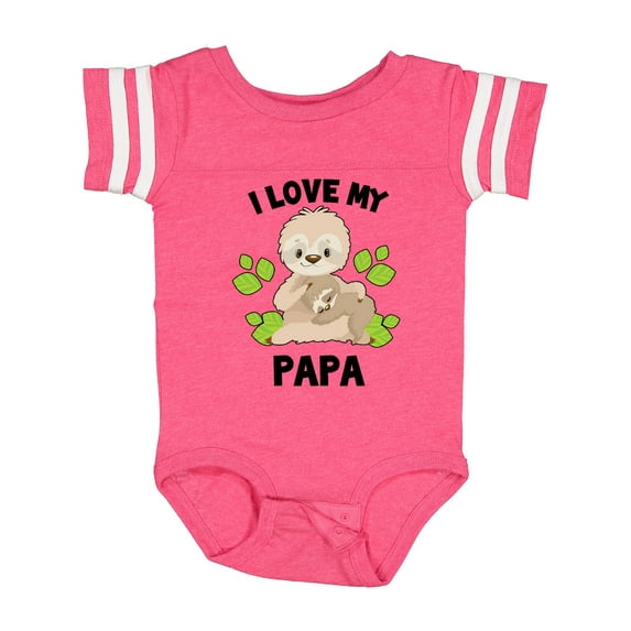 Inktastic Cute Sloth I Love My Papa with Green Leaves Boys or Girls Baby Bodysuit