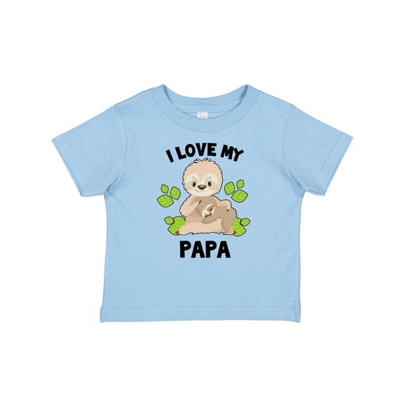 Inktastic Cute Sloth I Love My Papa with Green Leaves Boys or Girls Baby T-Shirt