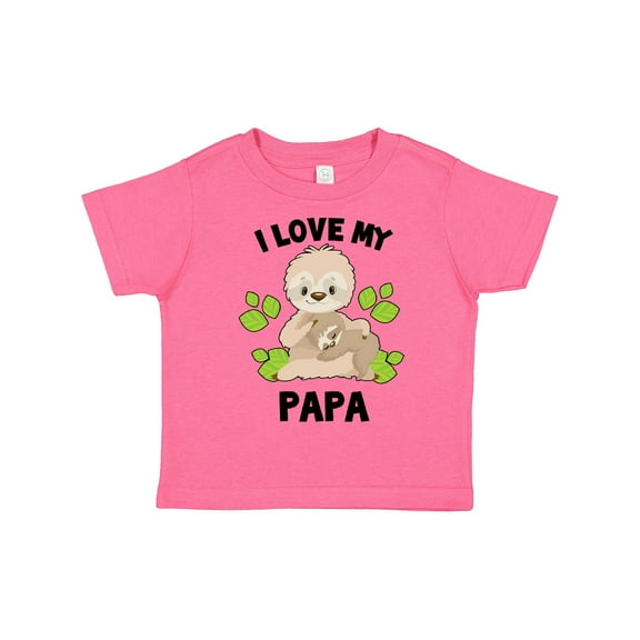 Inktastic Cute Sloth I Love My Papa with Green Leaves Boys or Girls Toddler T-Shirt
