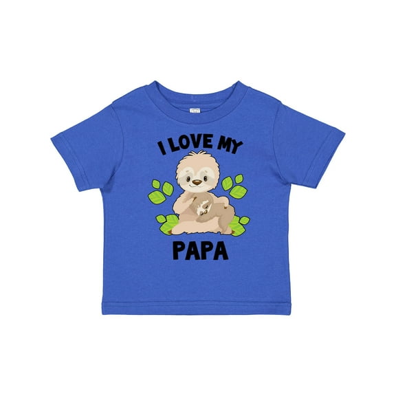 Inktastic Cute Sloth I Love My Papa with Green Leaves Boys or Girls Toddler T-Shirt