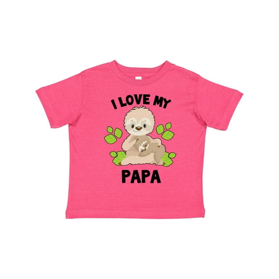 Inktastic Cute Sloth I Love My Papa with Green Leaves Boys or Girls Toddler T-Shirt