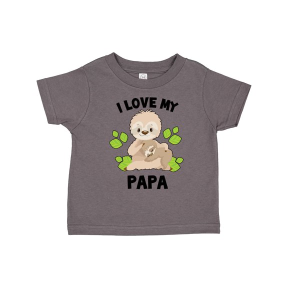 Inktastic Cute Sloth I Love My Papa with Green Leaves Boys or Girls Toddler T-Shirt