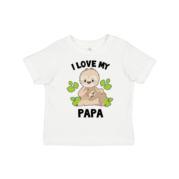Inktastic Cute Sloth I Love My Papa with Green Leaves Boys or Girls Toddler T-Shirt