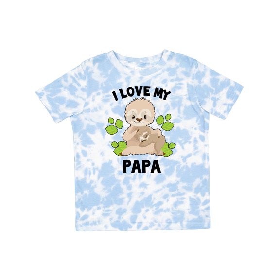 Inktastic Cute Sloth I Love My Papa with Green Leaves Boys or Girls Toddler T-Shirt