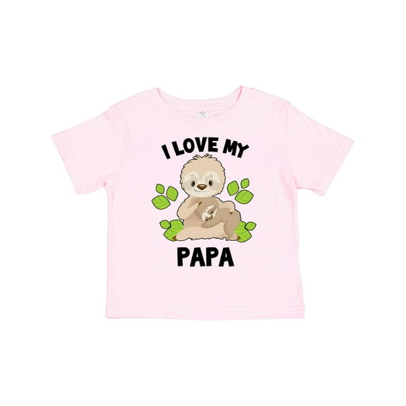 Inktastic Cute Sloth I Love My Papa with Green Leaves Boys or Girls Toddler T-Shirt