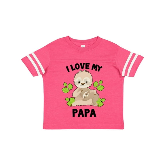 Inktastic Cute Sloth I Love My Papa with Green Leaves Boys or Girls Toddler T-Shirt