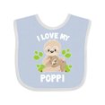 thumbnail image 1 of Inktastic Cute Sloth I Love My Poppi with Green Leaves Boys or Girls Baby Bib, 1 of 4