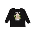 thumbnail image 1 of Inktastic Cute Sloth I Love My Poppi with Green Leaves Boys or Girls Long Sleeve Toddler T-Shirt, 1 of 5