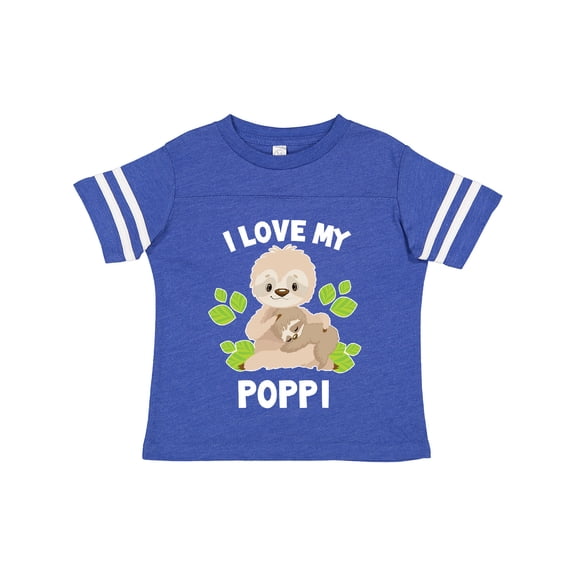 Inktastic Cute Sloth I Love My Poppi with Green Leaves Boys or Girls Toddler T-Shirt
