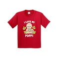 thumbnail image 1 of Inktastic Cute Sloth I Love My Poppi with Green Leaves Youth T-Shirt, 1 of 5