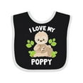 thumbnail image 1 of Inktastic Cute Sloth I Love My Poppy with Green Leaves Boys or Girls Baby Bib, 1 of 4