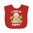 thumbnail image 1 of Inktastic Cute Sloth I Love My Poppy with Green Leaves Boys or Girls Baby Bib, 1 of 4