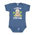 thumbnail image 1 of Inktastic Cute Sloth I Love My Step Dad with Green Leaves Boys or Girls Baby Bodysuit, 1 of 5