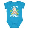thumbnail image 1 of Inktastic Cute Sloth I Love My Step Dad with Green Leaves Boys or Girls Baby Bodysuit, 1 of 5