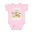 thumbnail image 1 of Inktastic Cute Sloth I Love My Step Dad with Green Leaves Boys or Girls Baby Bodysuit, 1 of 5