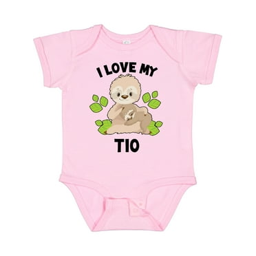 Inktastic Cute Sloth I Love My Tio with Green Leaves Boys or Girls Baby Bodysuit