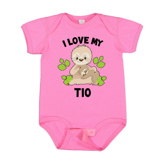 Inktastic Cute Sloth I Love My Tio with Green Leaves Boys or Girls Baby Bodysuit